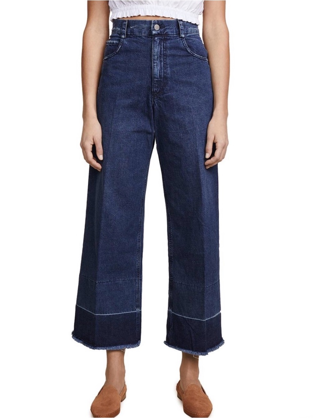 Rachel Comey Slim Region Pants Medium Wash Blue Wide-Leg Jeans size 6